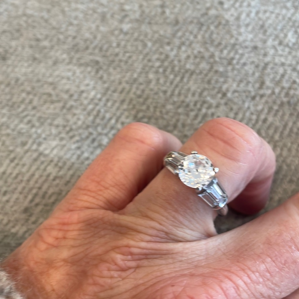 Silver and cz cocktail/engagement ring.